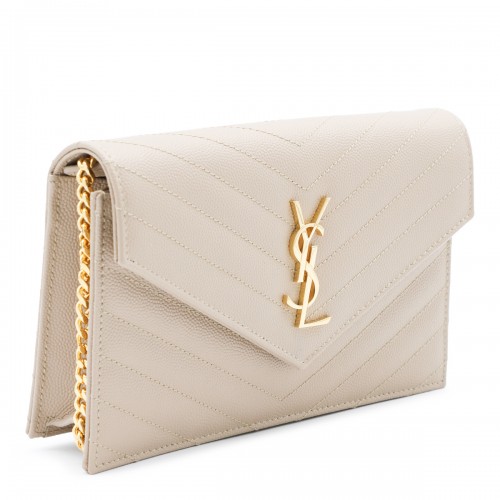 DARK BEIGE LEATHER ENVELOPE MINI BAG
