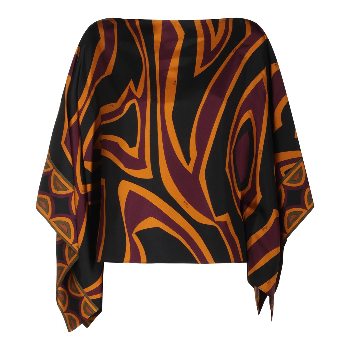 BURGUNDY AND GOLD SILK TOP