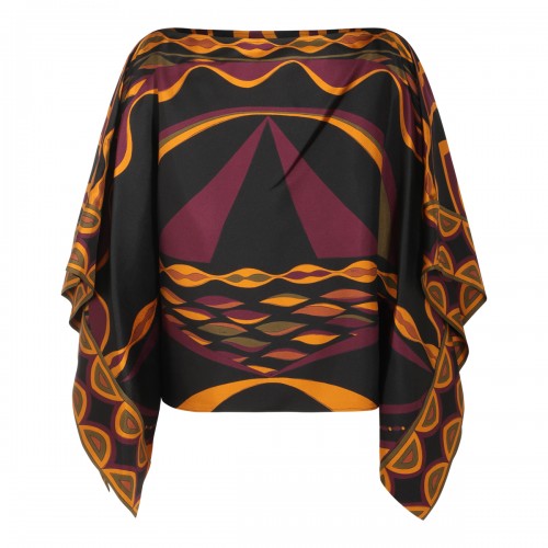 BURGUNDY AND GOLD SILK TOP 2