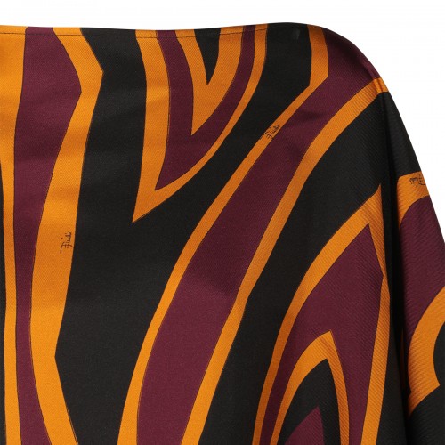 BURGUNDY AND GOLD SILK TOP