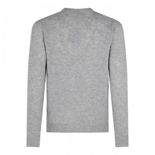 LIGHT GREY VIRGIN WOOL AND CASHMERE BLEND SWEATER
