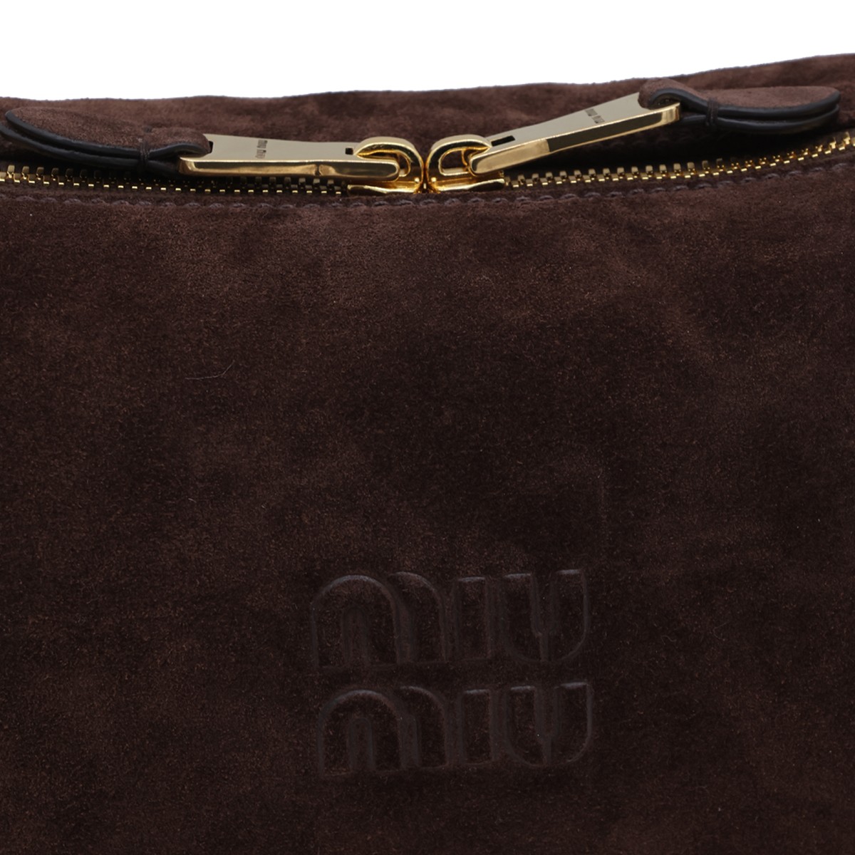 BROWN SUEDE BOWLING SHOULDER BAG
