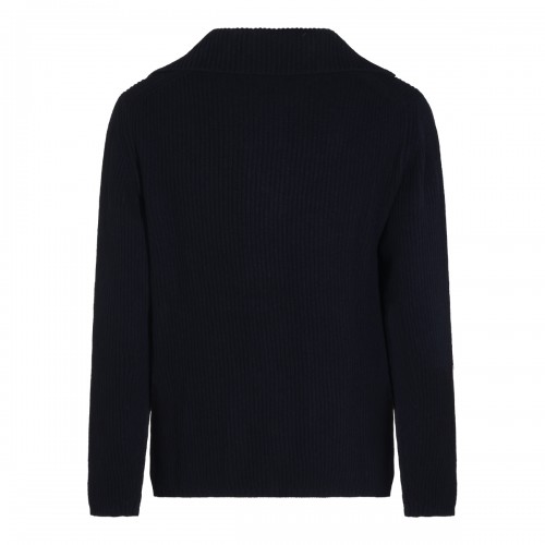 NAVY VIRGIN WOOL CARDIGAN 2