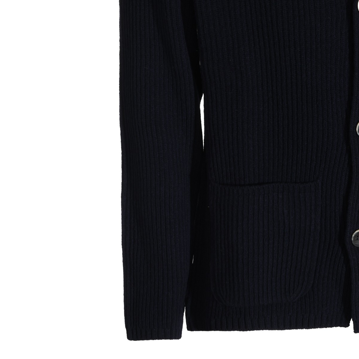NAVY VIRGIN WOOL CARDIGAN