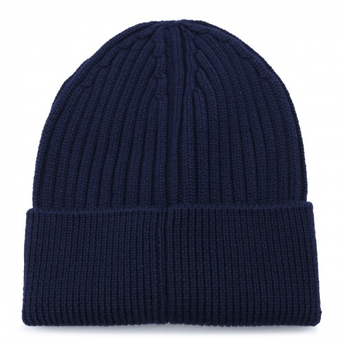 NAVY VIRGIN WOOL BEANIE 2