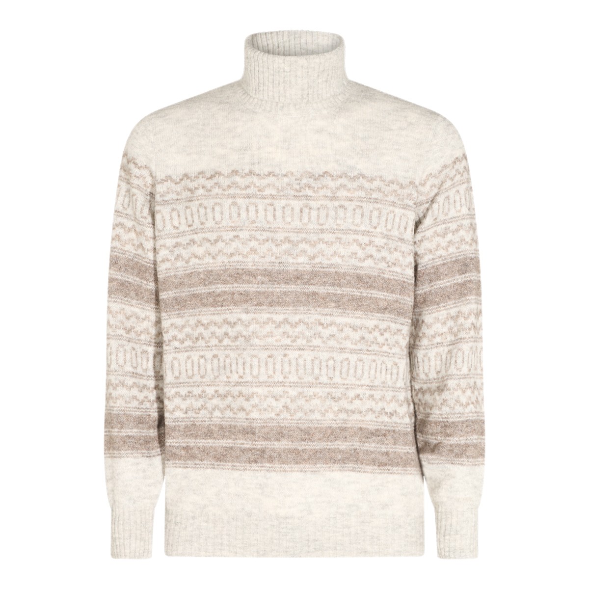 GREY ALPACA-BLEND TURTLENECK SWEATER