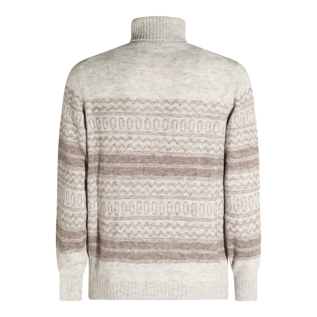 GREY ALPACA-BLEND TURTLENECK SWEATER