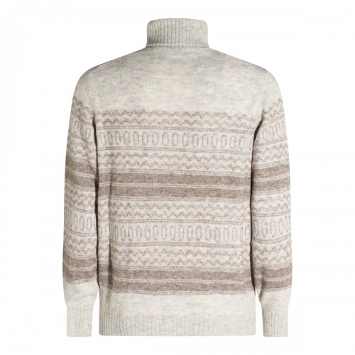 GREY ALPACA-BLEND TURTLENECK SWEATER
