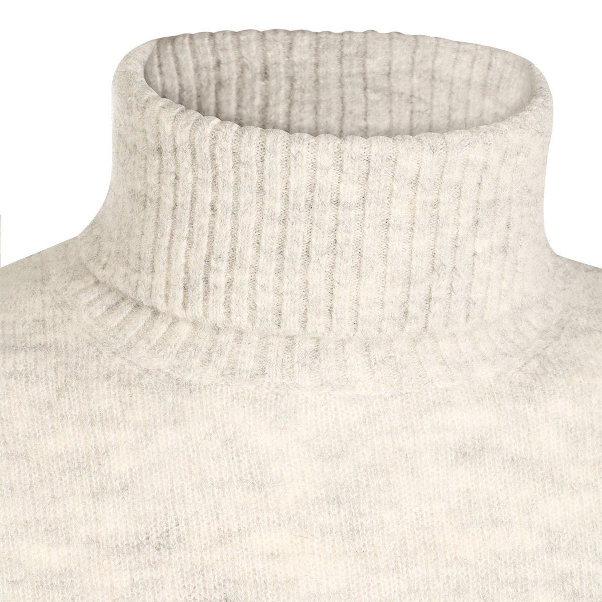 GREY ALPACA-BLEND TURTLENECK SWEATER