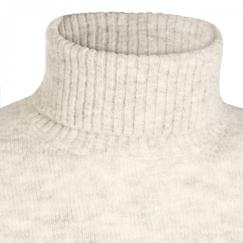 GREY ALPACA-BLEND TURTLENECK SWEATER