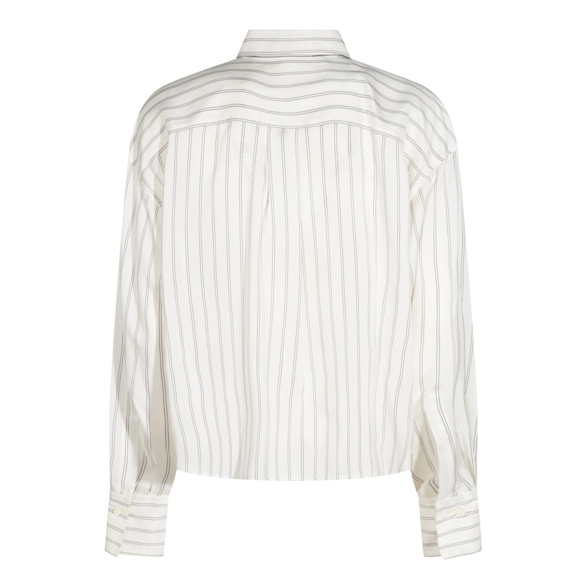 WHITE AND BLACK SILK SHIRT