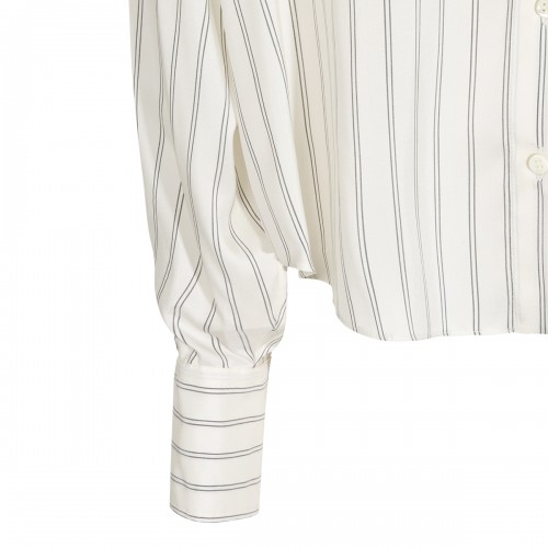 WHITE AND BLACK SILK SHIRT