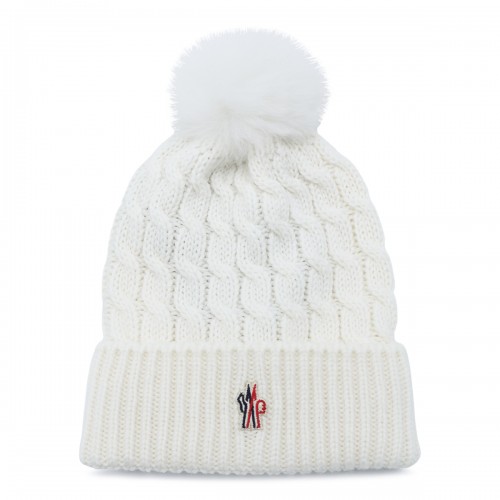 WHITE WOOL BEANIE