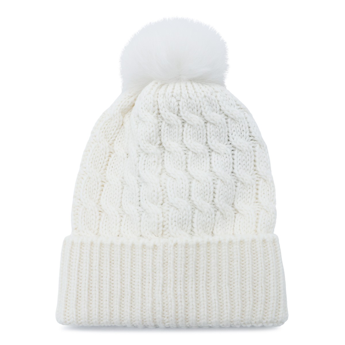 WHITE WOOL BEANIE