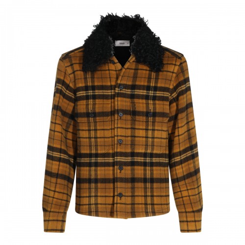 YELLOW AND BLACK WOOL BLOUSON