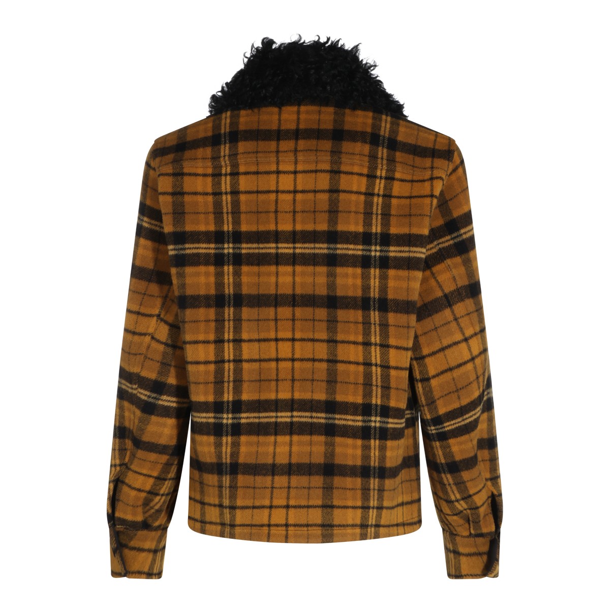 YELLOW AND BLACK WOOL BLOUSON