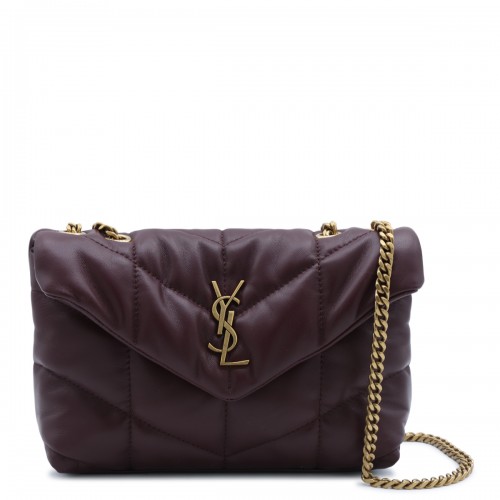 HOT WINE LEATHER TOY PUFFER MINI BAG