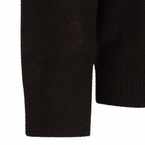 BROWN VIRGIN WOOL AND CASHMERE BLEND SWEATER