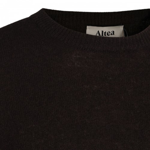BROWN VIRGIN WOOL AND CASHMERE BLEND SWEATER