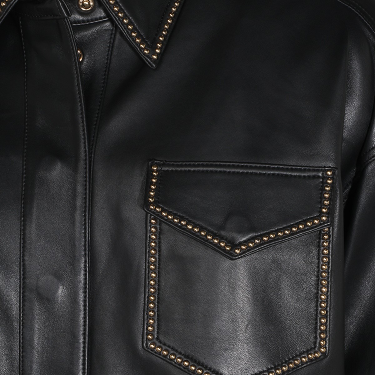 BLACK LEATHER SHIRT