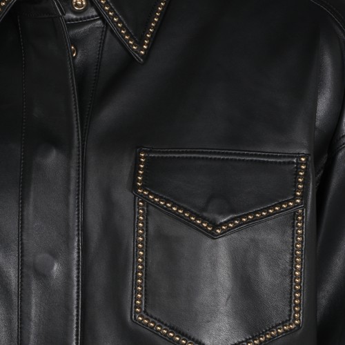 BLACK LEATHER SHIRT