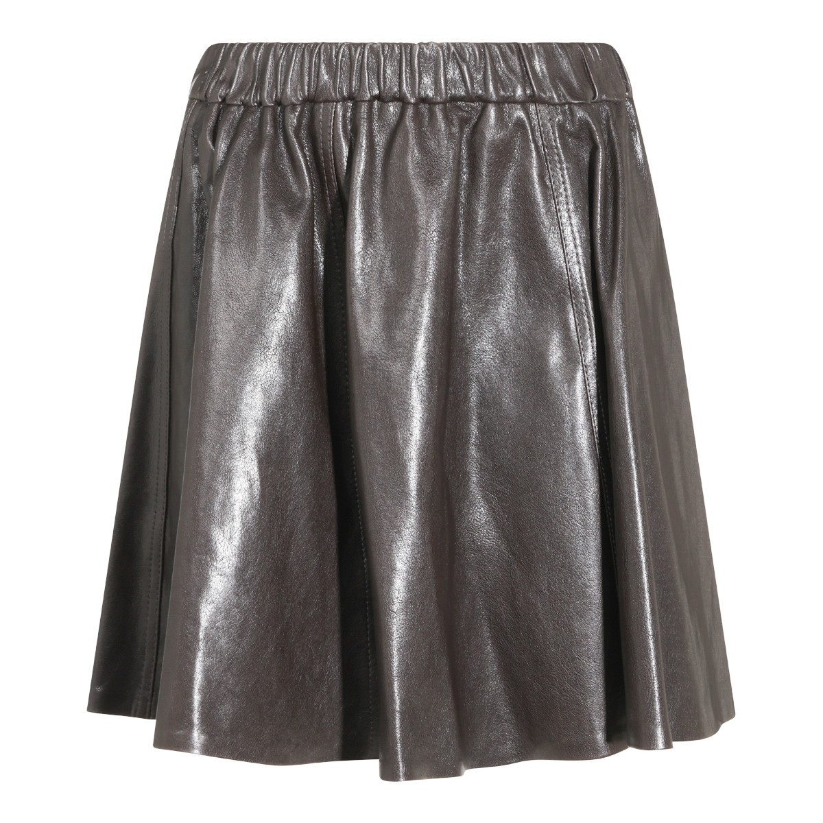 DARK BROWN NAPPA LEATHER SKIRT