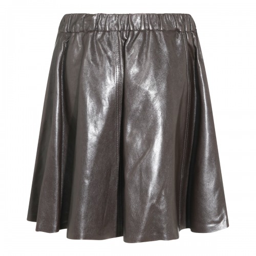 DARK BROWN NAPPA LEATHER SKIRT 2