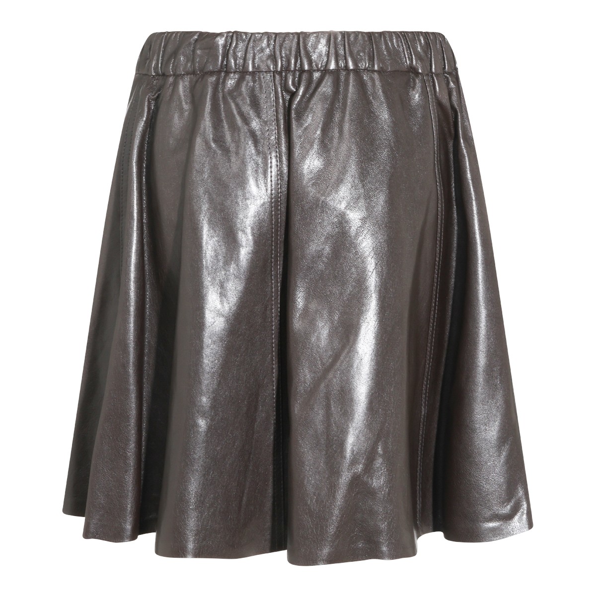 DARK BROWN NAPPA LEATHER SKIRT