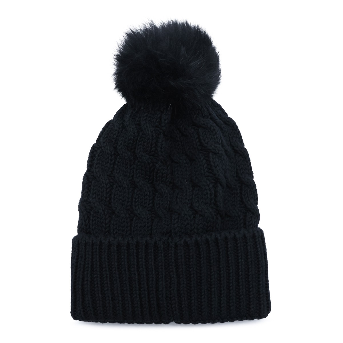 BLACK VIRGIN WOOL BEANIE