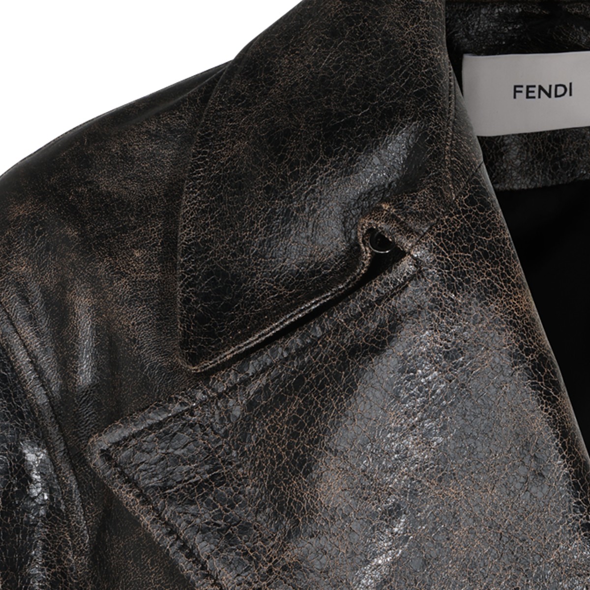 EBONY LEATHER TRENCH COAT