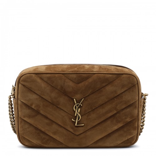 ORANGE CARAMEL COGNAC SUEDE LOULOU CAMERA CROSSBODY BAG