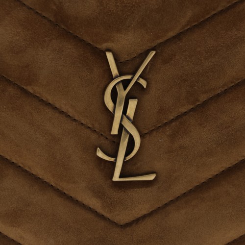 ORANGE CARAMEL COGNAC SUEDE LOULOU CAMERA CROSSBODY BAG