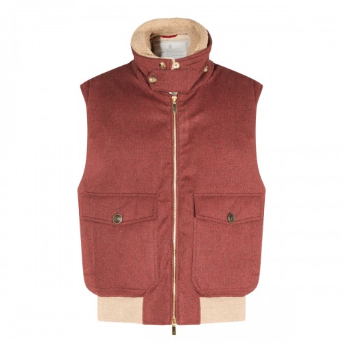 BURGUNDY WOOL PADDED VEST