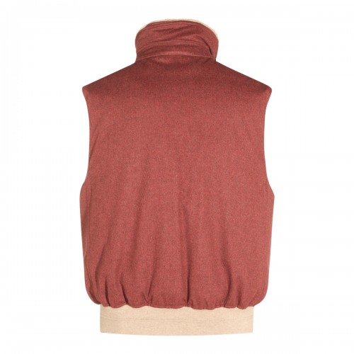 BURGUNDY WOOL PADDED VEST 2