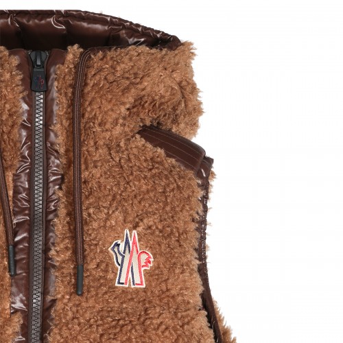 BROWN TEDDY VEST DOWN JACKET