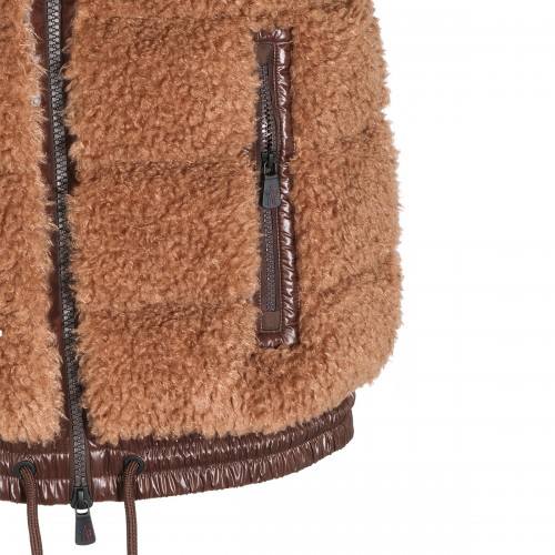 BROWN TEDDY VEST DOWN JACKET