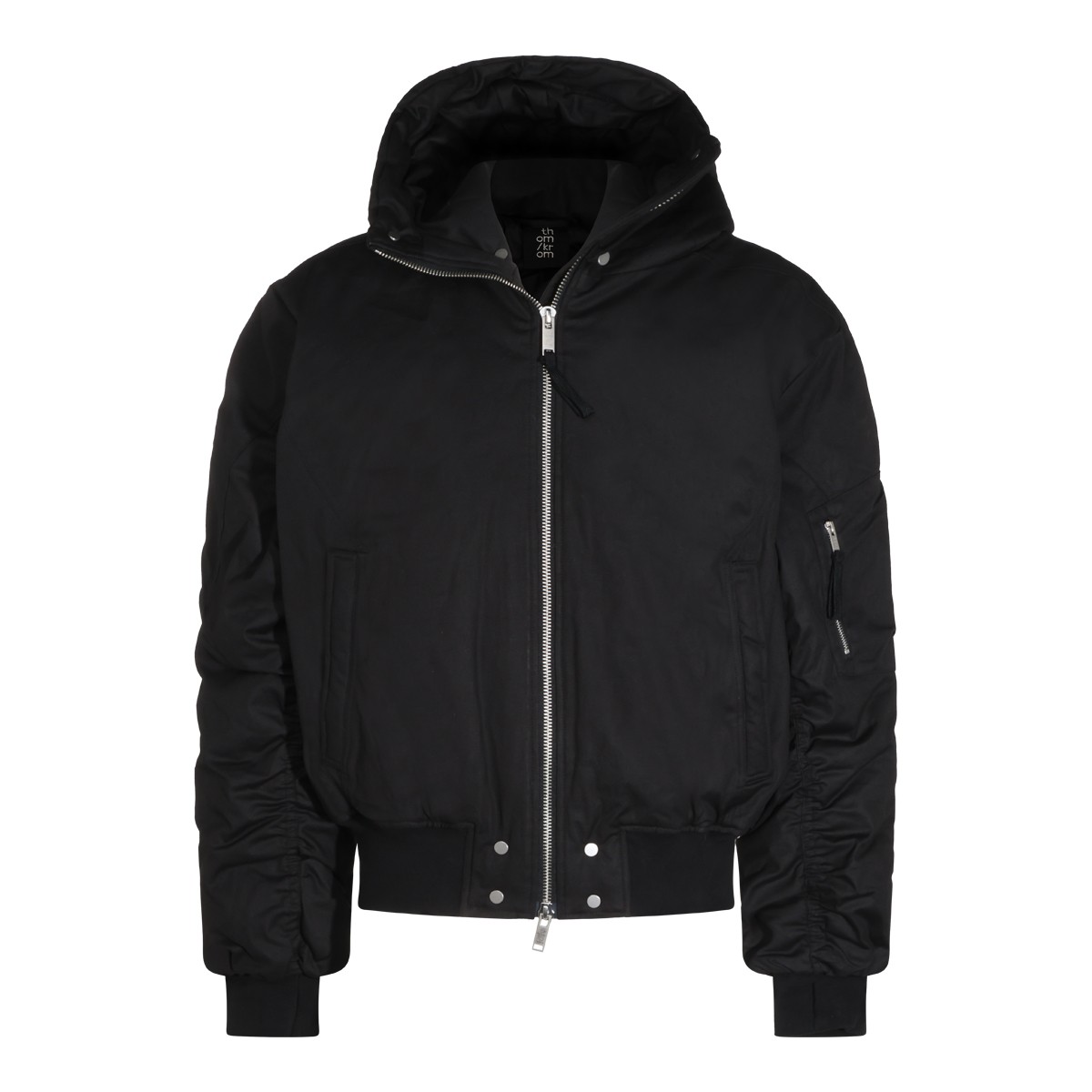 BLACK COTTON PUFFER CASUAL JACKET