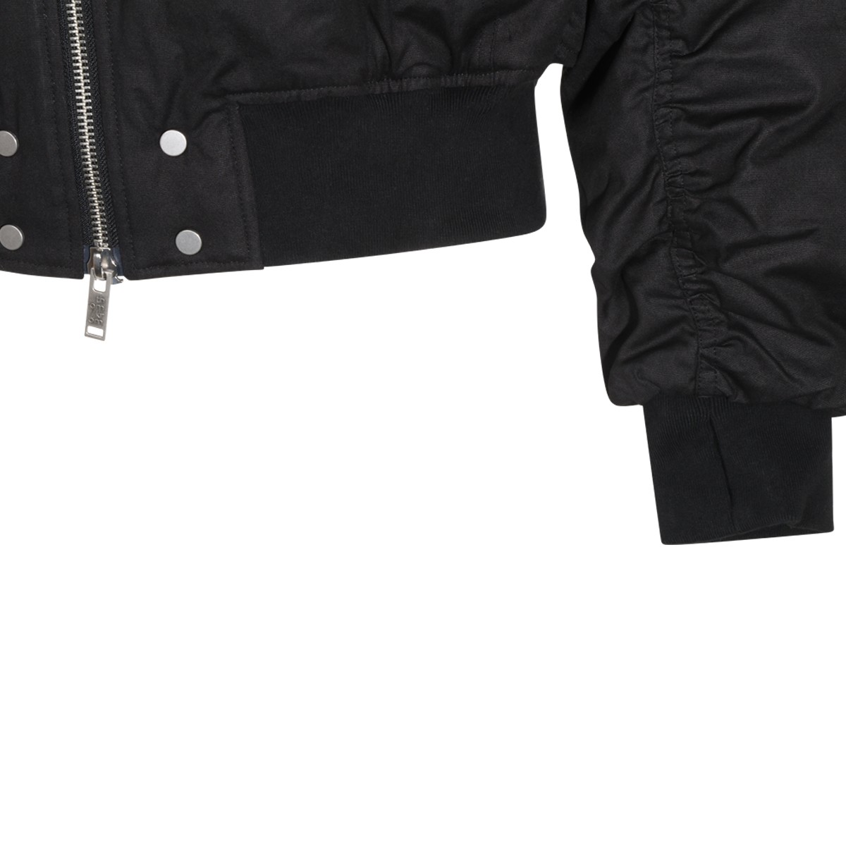 BLACK COTTON PUFFER CASUAL JACKET