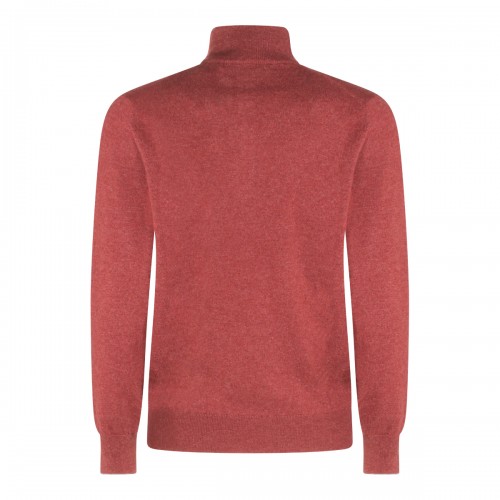 RED MELANGE CASHMERE SWEATER