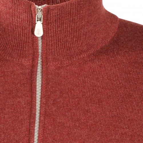 RED MELANGE CASHMERE SWEATER