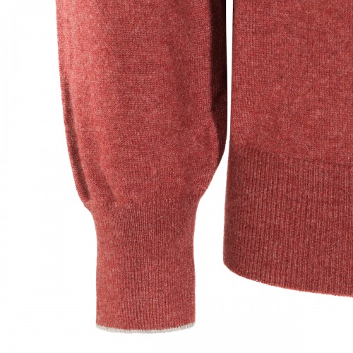 RED MELANGE CASHMERE SWEATER