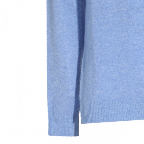 LIGHT SKY BLUE VIRGIN WOOL AND CASHMERE BLEND SWEATER