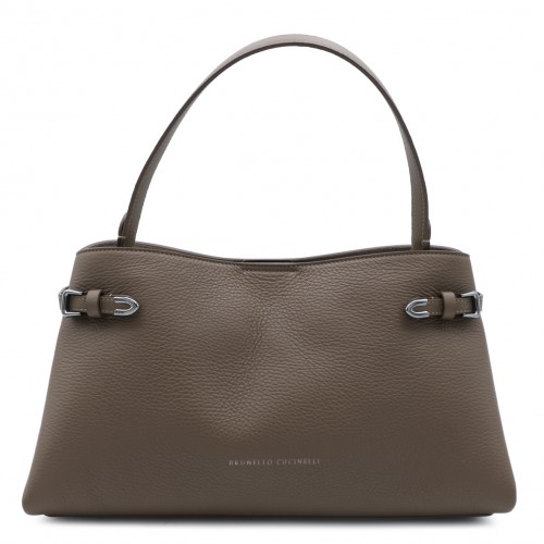 BEIGE SUEDE TOP HANDLE BAG