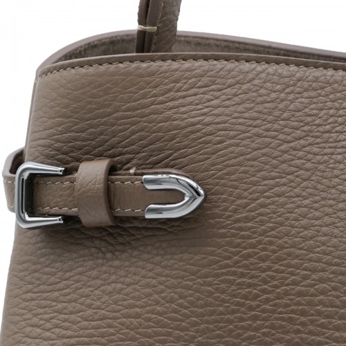 BEIGE SUEDE TOP HANDLE BAG