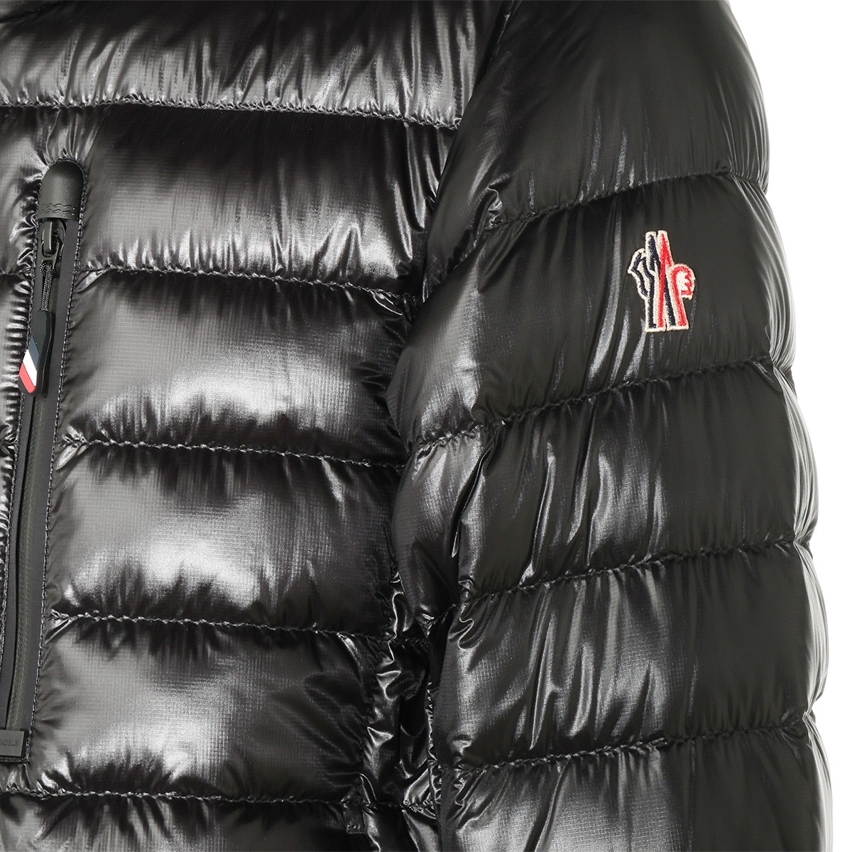 BLACK NYLON DOWN JACKET
