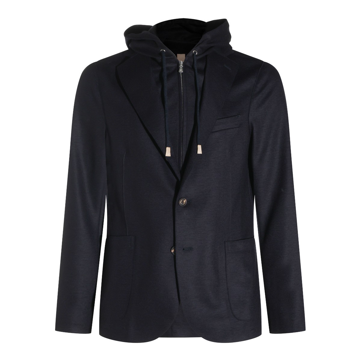 BLUE WOOL JERSEY JACKET