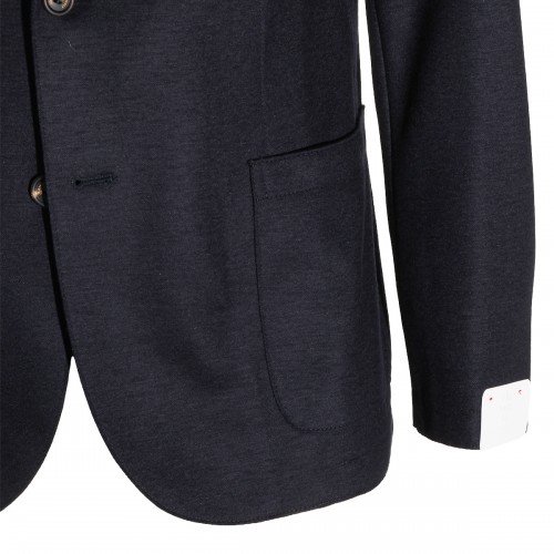 BLUE WOOL JERSEY JACKET