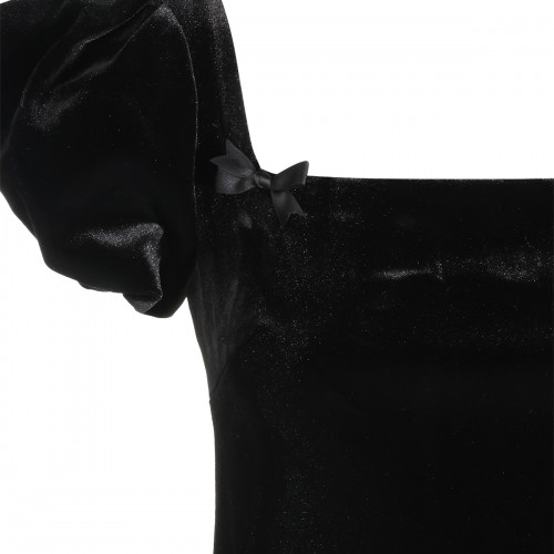 BLACK VELVET MIDI DRESS