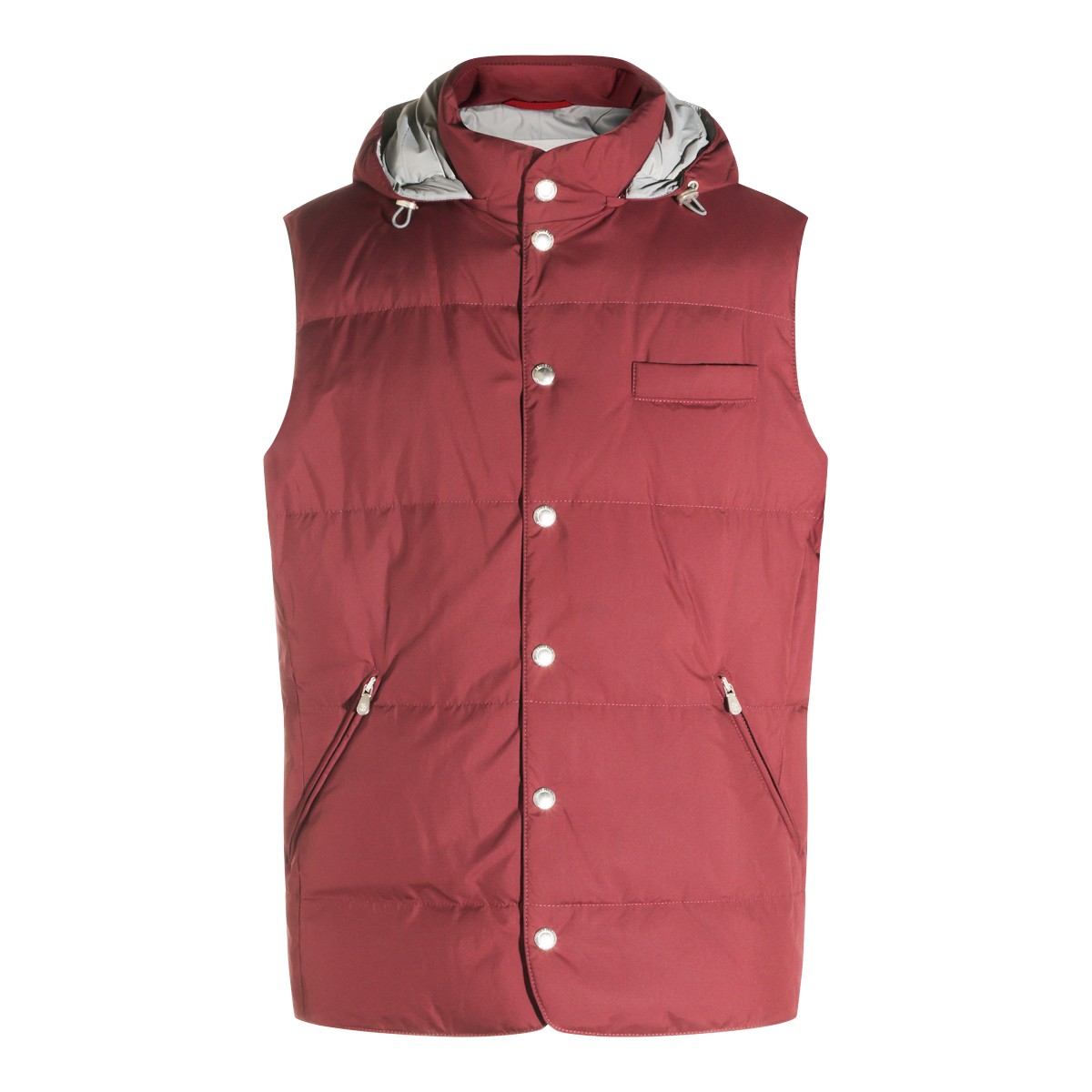 BURGUNDY NYLON PADDED VEST