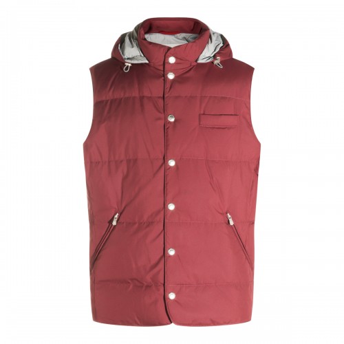 BURGUNDY NYLON PADDED VEST